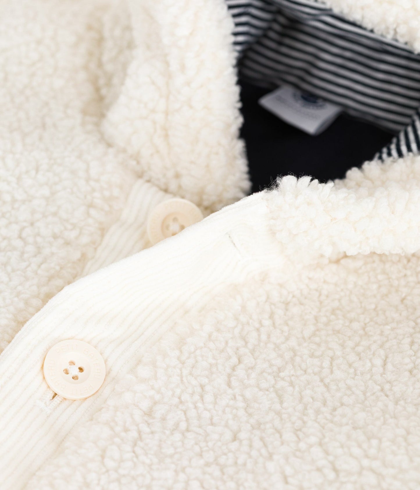 Manteau à capuche bébé ouatiné en sherpa