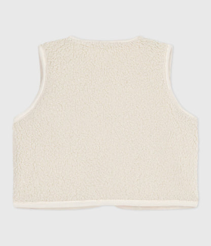 Gilet bébé en popeline de coton et sherpa sans manche imprimé
