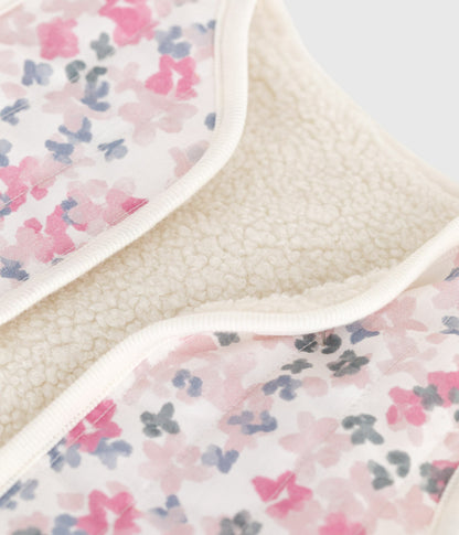 Gilet bébé en popeline de coton et sherpa sans manche imprimé