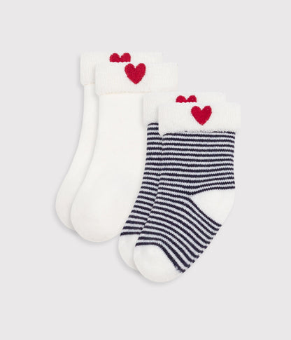 Lot de chaussettes bébé en coton brodé