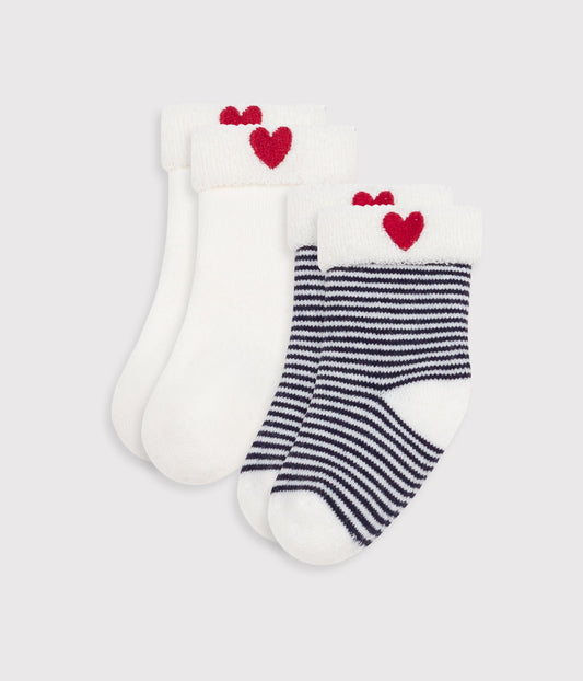 Lot de chaussettes bébé en coton brodé