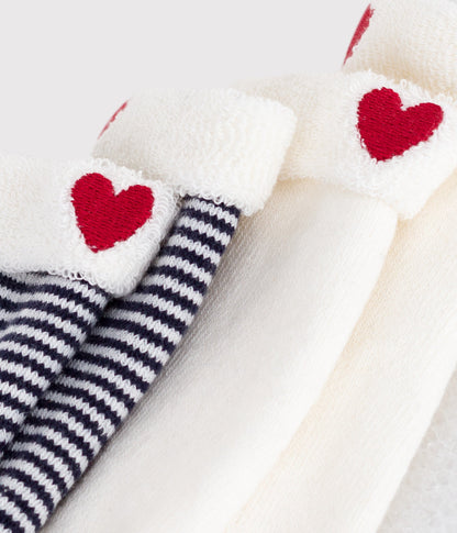 Lot de chaussettes bébé en coton brodé