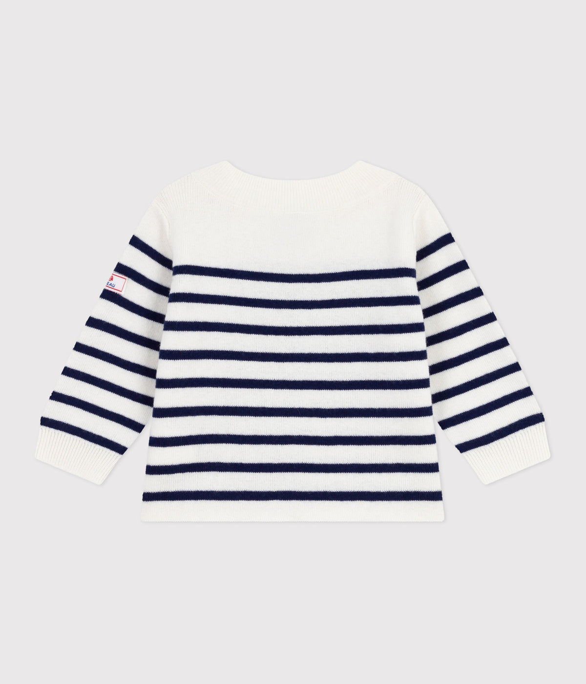 Pull marin bébé en laine et coton à rayures – D1