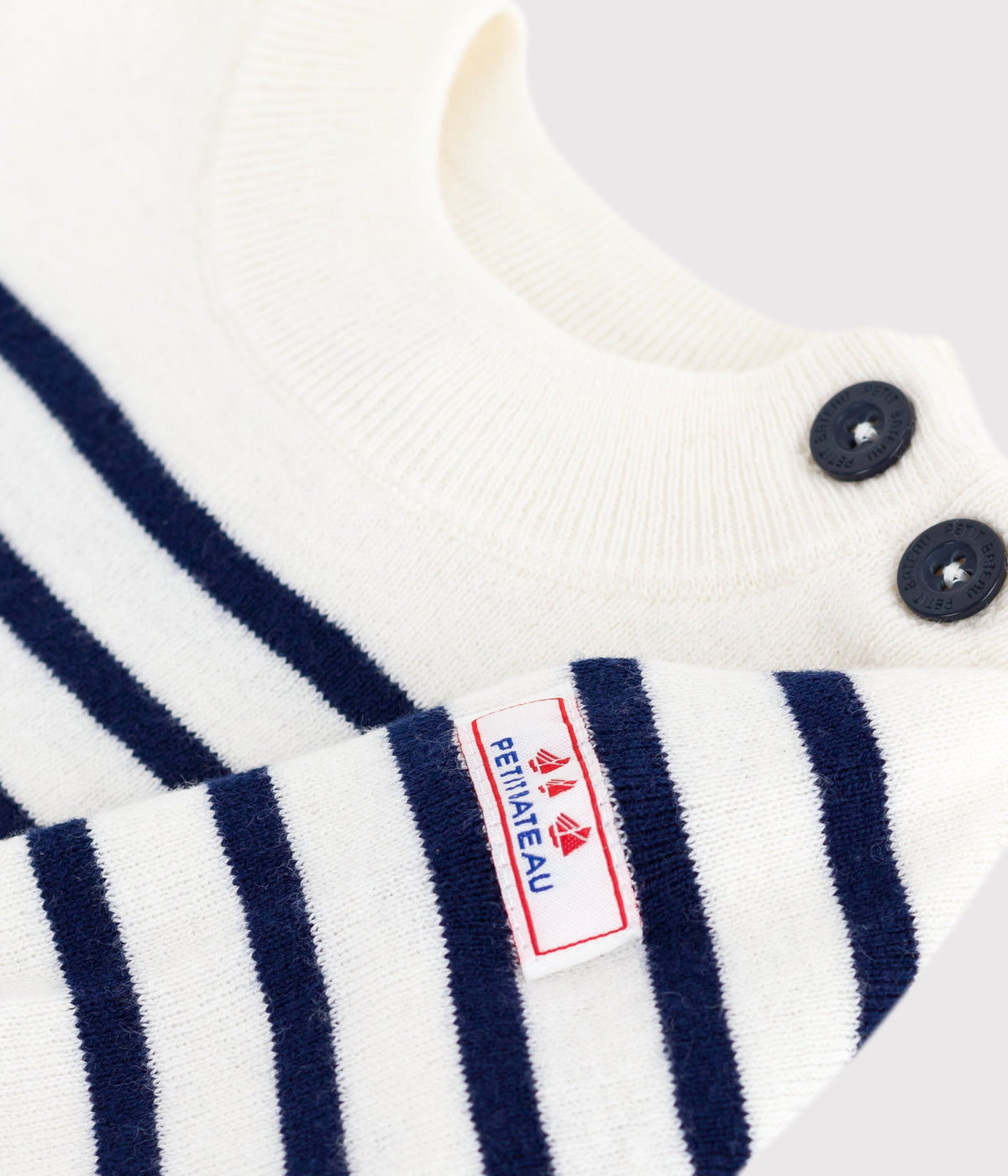 Pull marin bébé en laine et coton à rayures – Z1