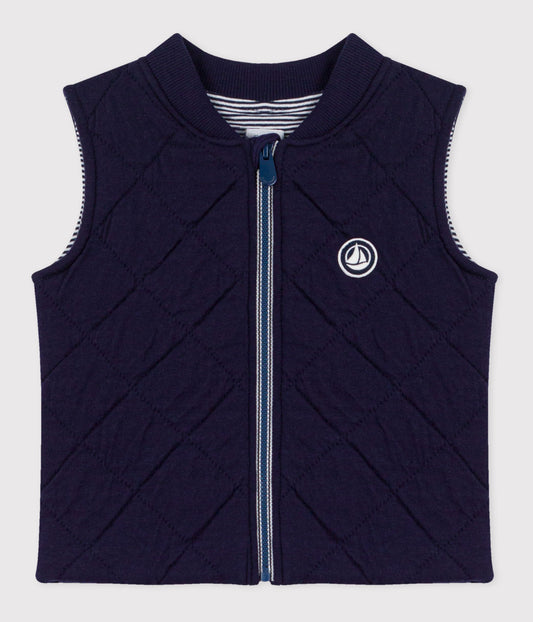 Doudoune bébé sans manche en coton matelassé