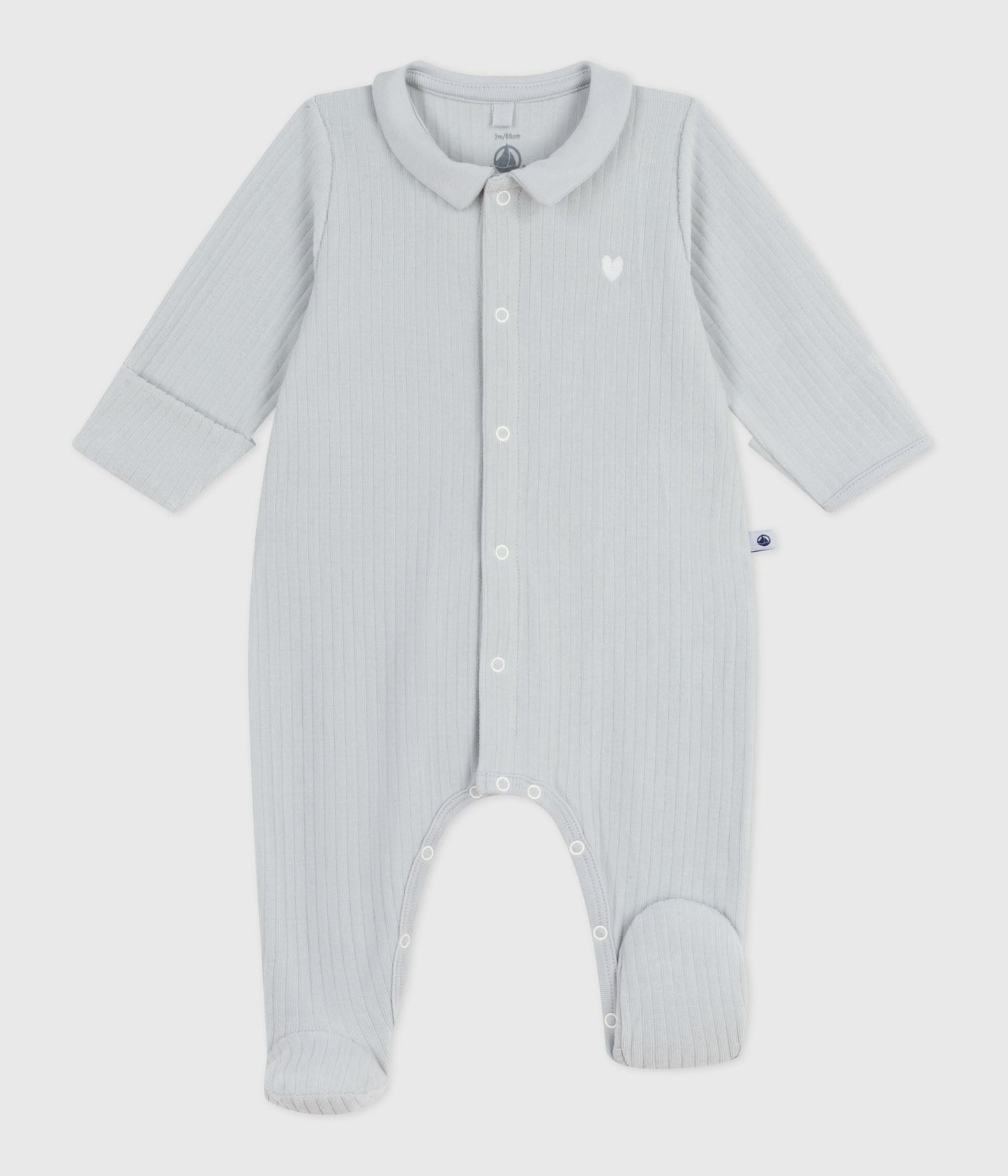 Pyjama bébé en velours à col uni