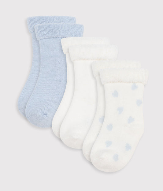 Lot de chaussettes naissance en coton uni – F1