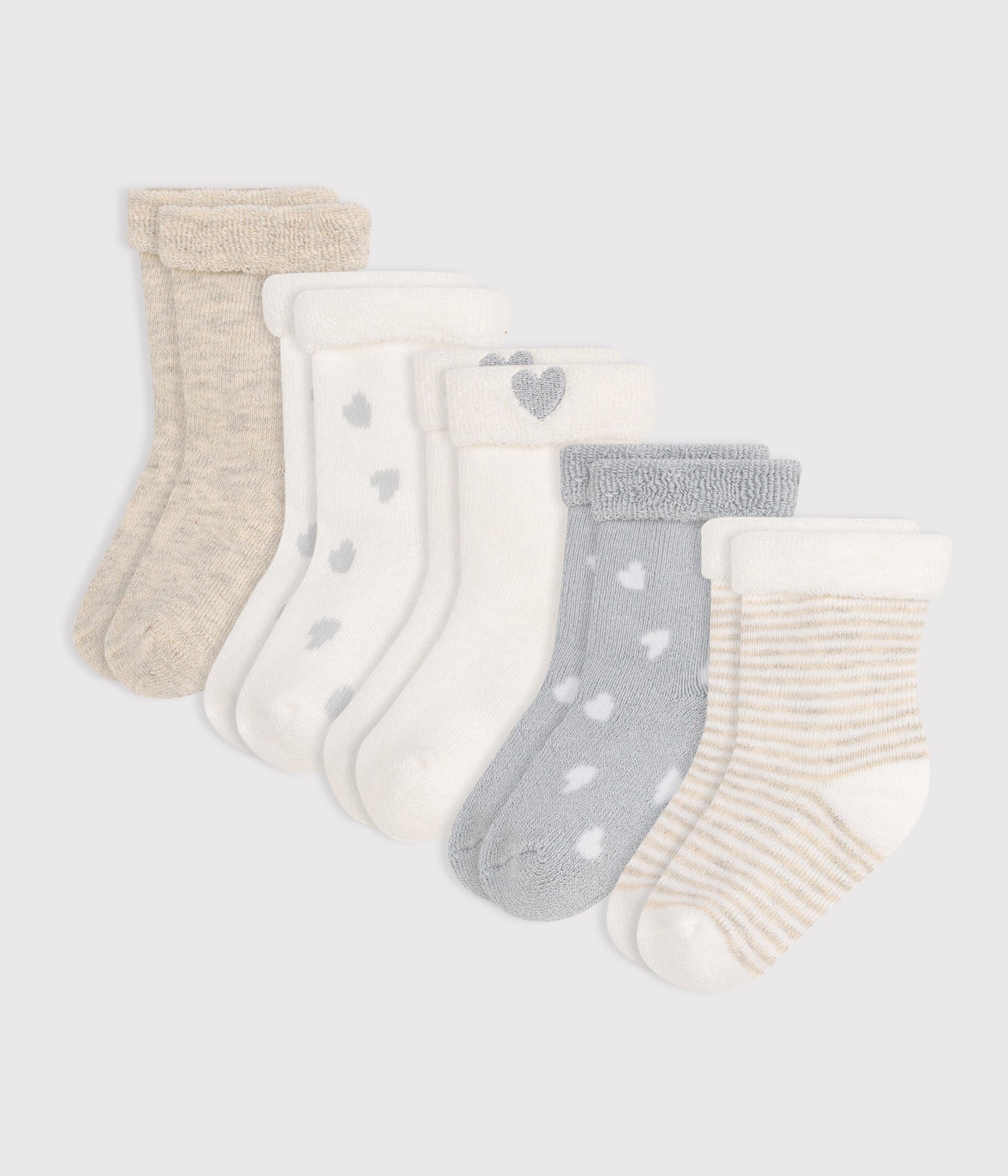 Lot de chaussettes naissance en coton uni – F1
