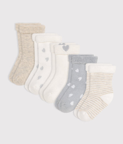 Lot de chaussettes naissance en coton uni – F1