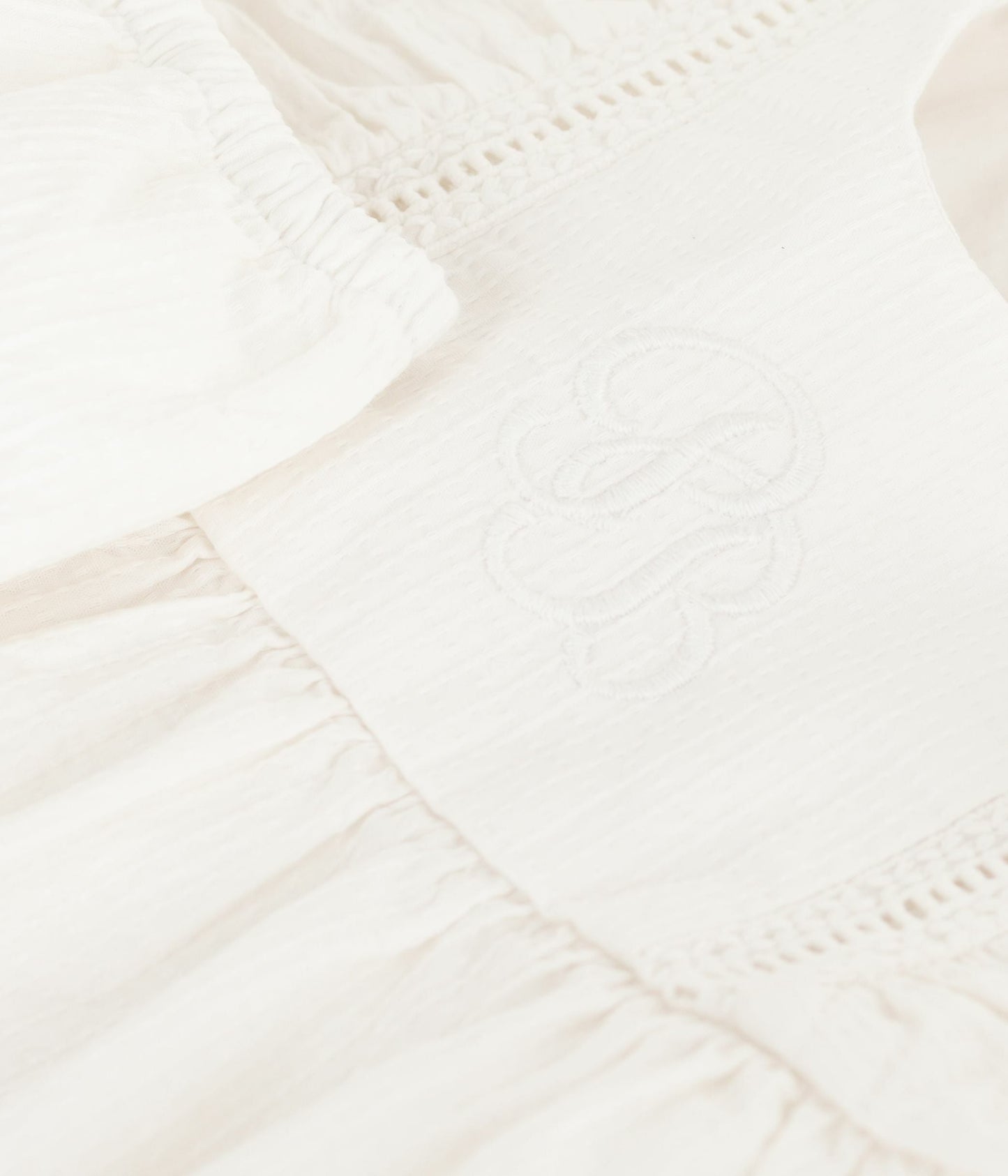 Robe bébé en coton sans manche unie et brodée avec son bloomer