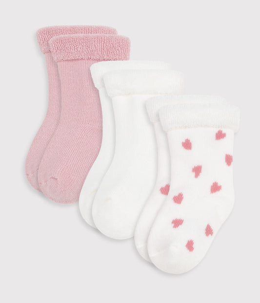 Lot de chaussettes naissance en coton uni – F1