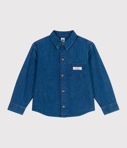 Chemise enfant en jean unie