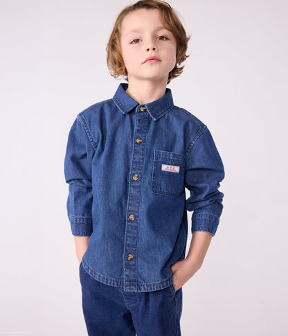 Chemise enfant en jean unie