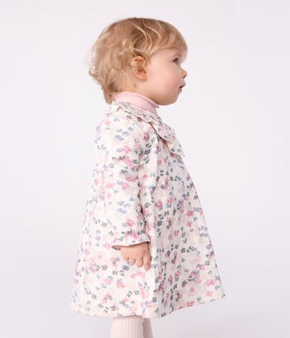 Robe bébé en coton manches longues imprimée fleurs