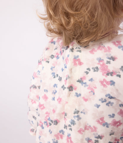 Robe bébé en coton manches longues imprimée fleurs