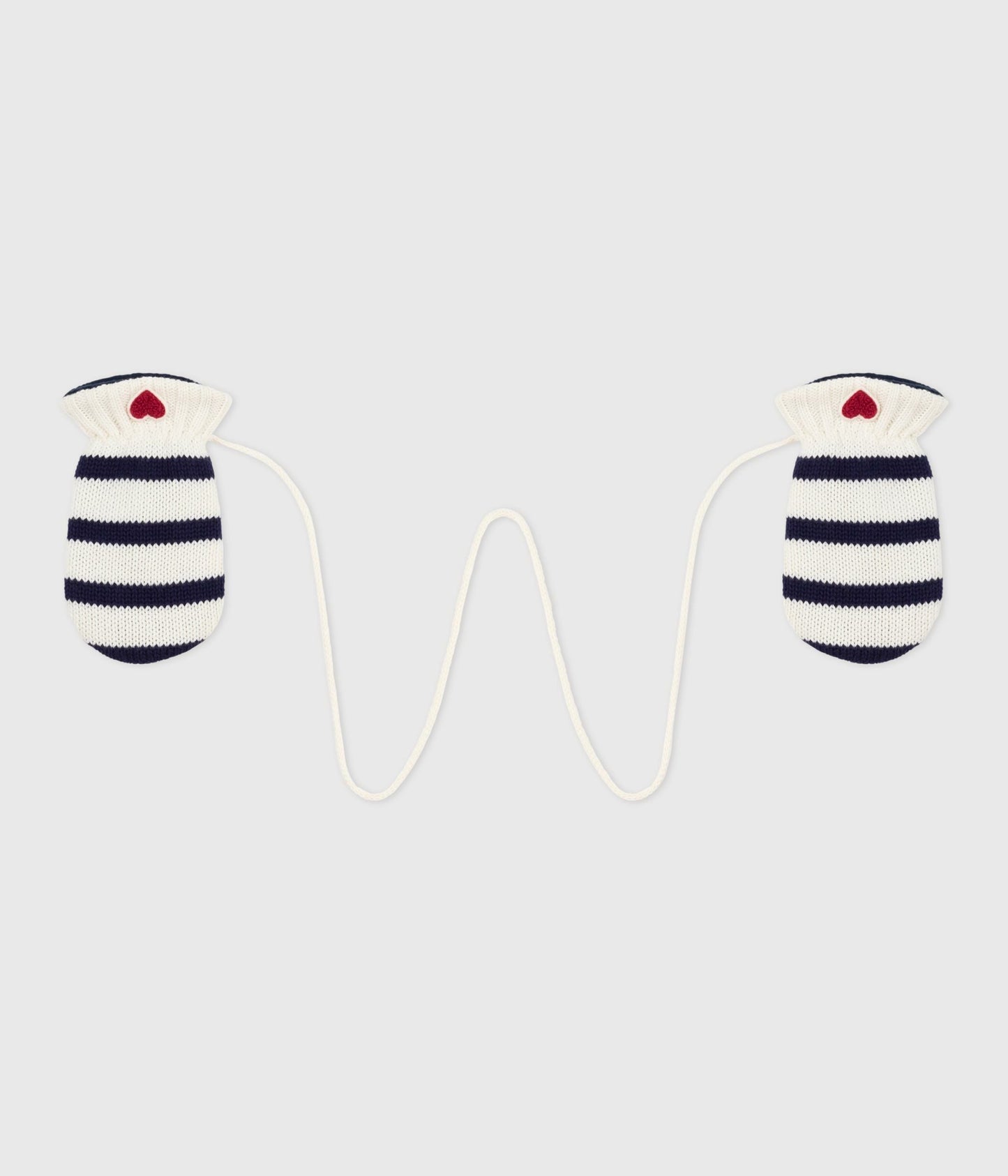 Moufles bébé rayées en tricot doublé en polaire