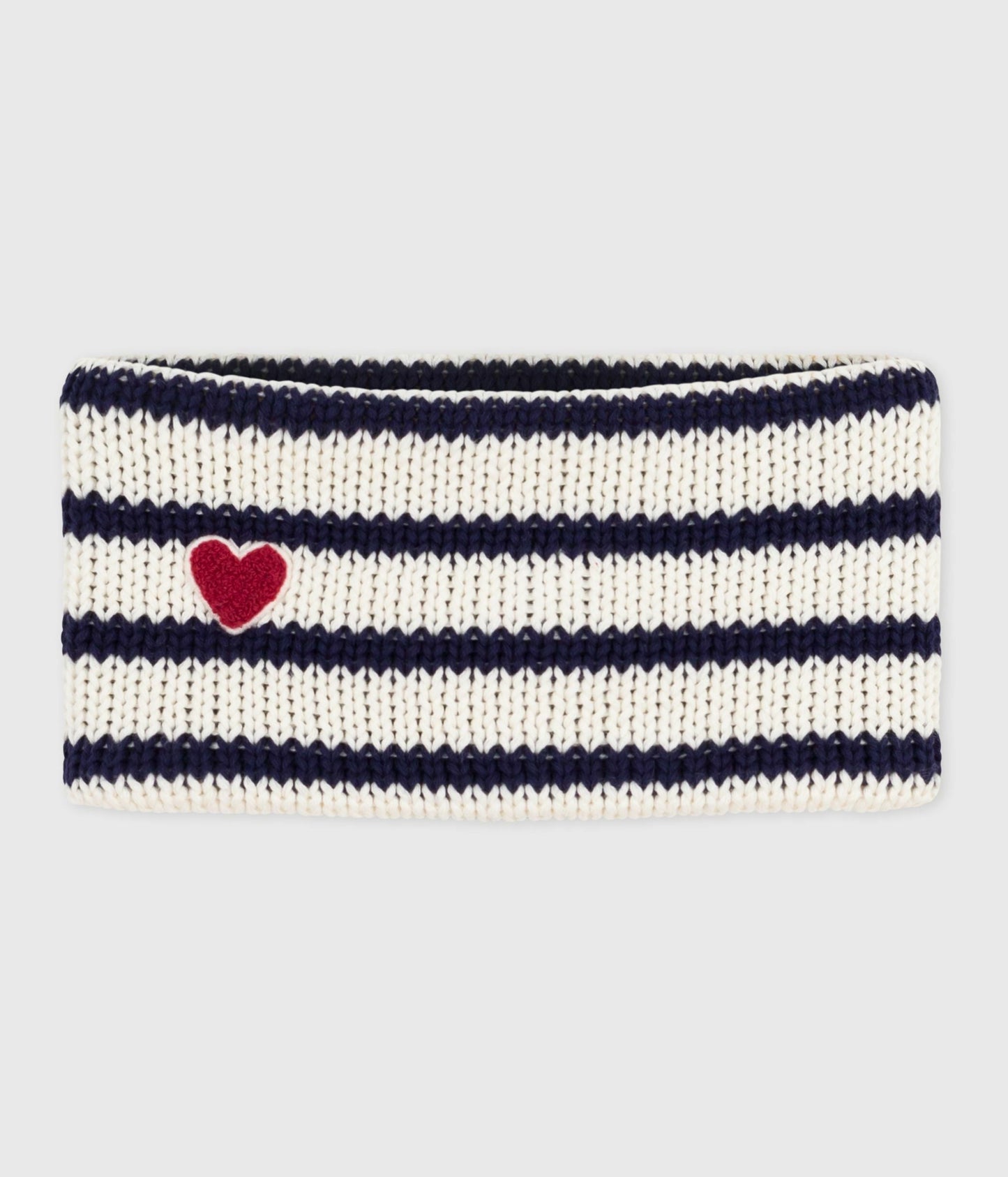 Snood bébé rayé en tricot doublé en polaire