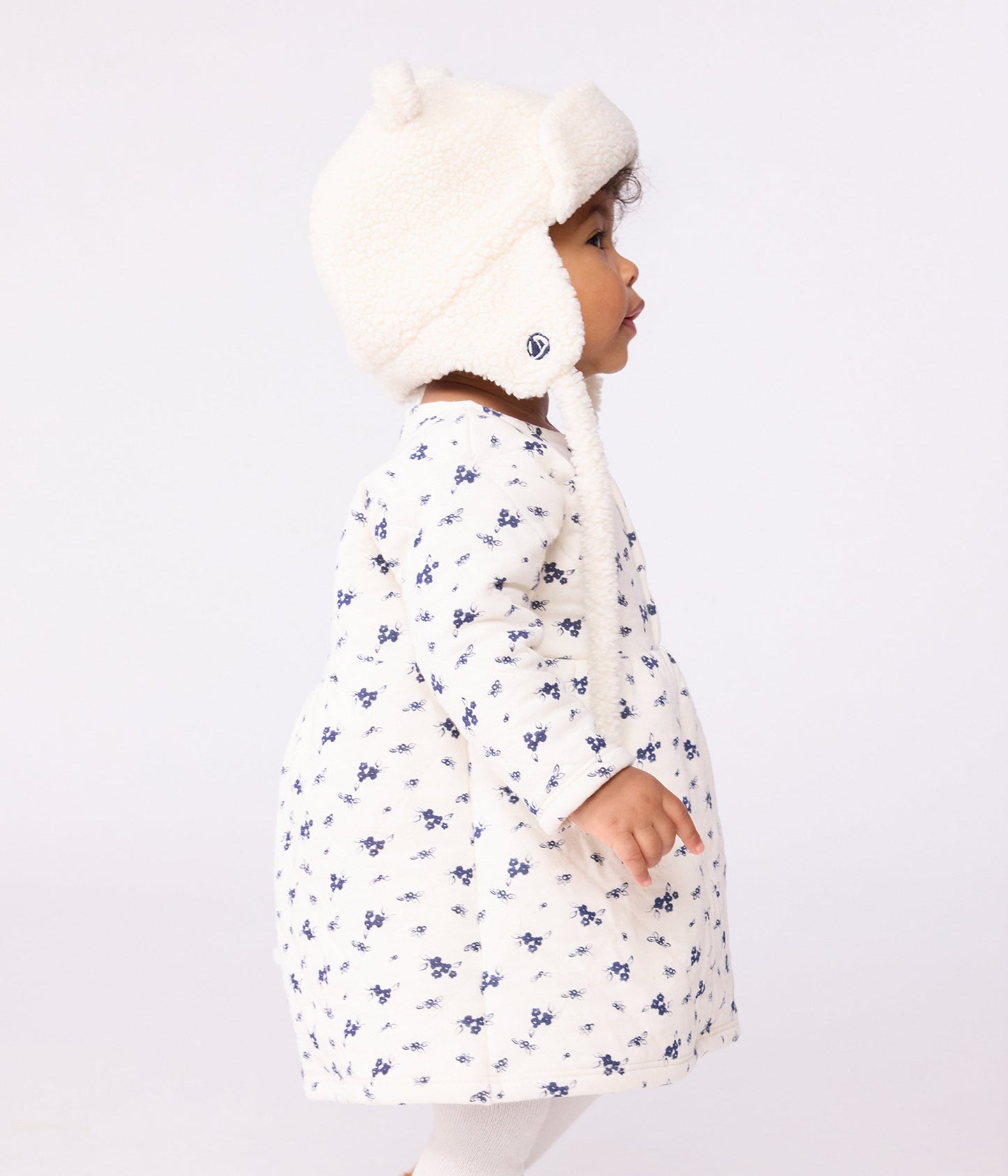 Chapka bébé en fausse fourrure doublée sherpa