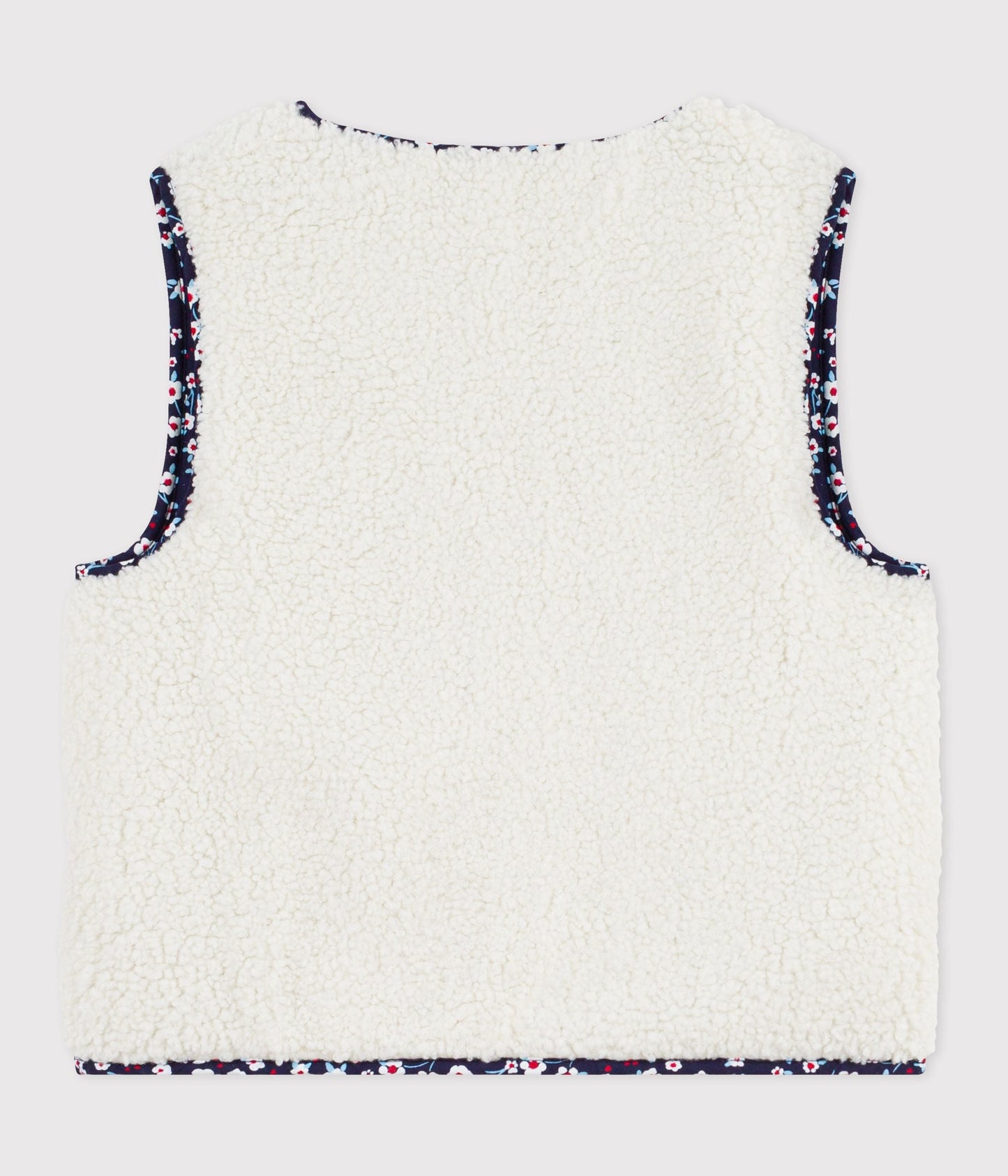 Gilet enfant en popeline de coton et sherpa sans manche imprimé