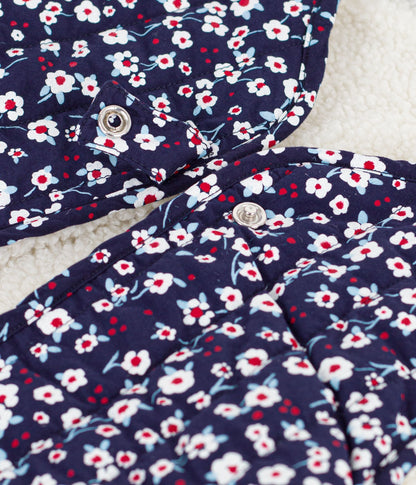 Gilet enfant en popeline de coton et sherpa sans manche imprimé