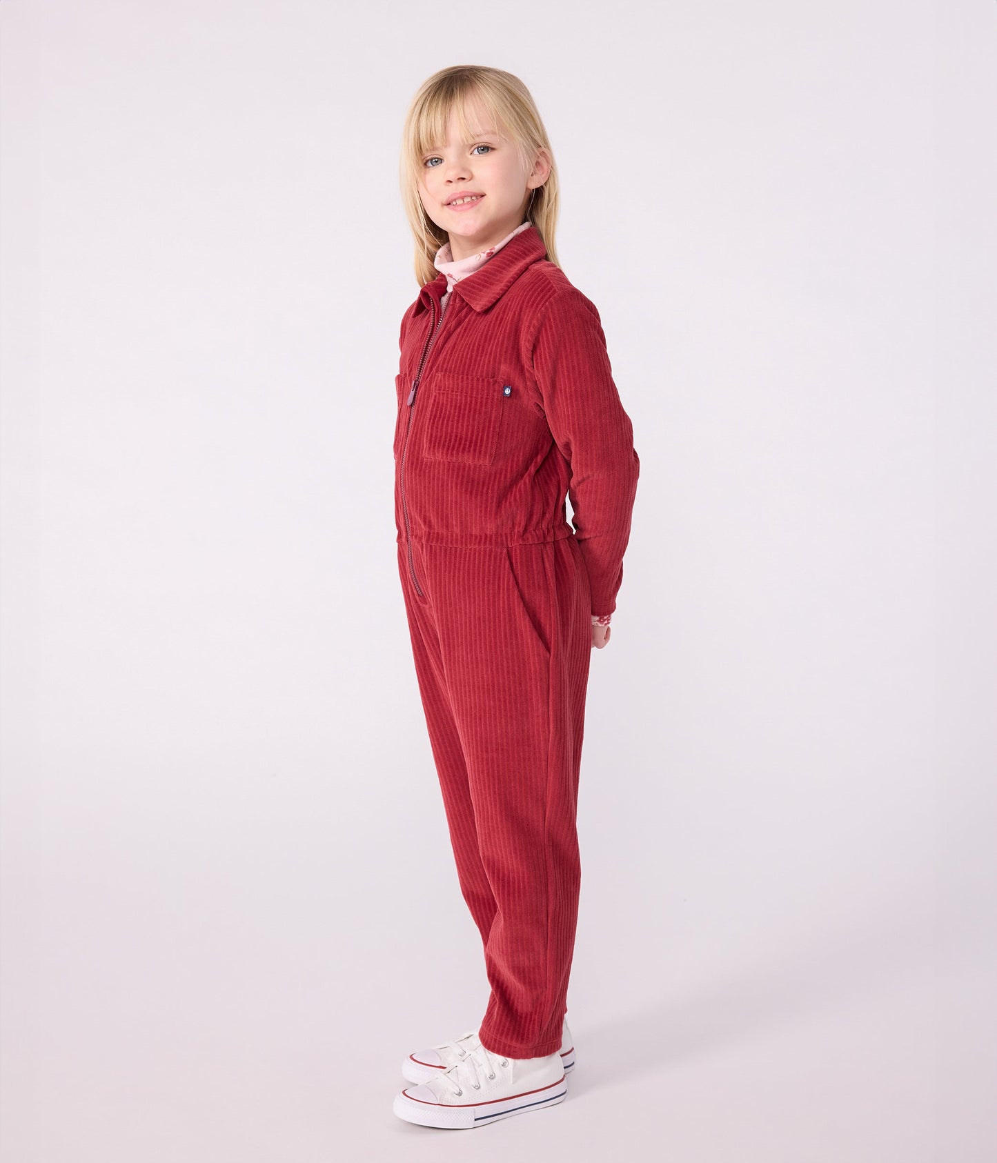 Combinaison enfant en bouclette velours longue unie