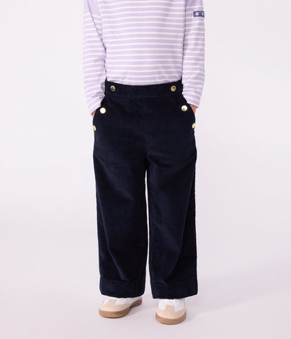 Pantalon enfant en velours uni
