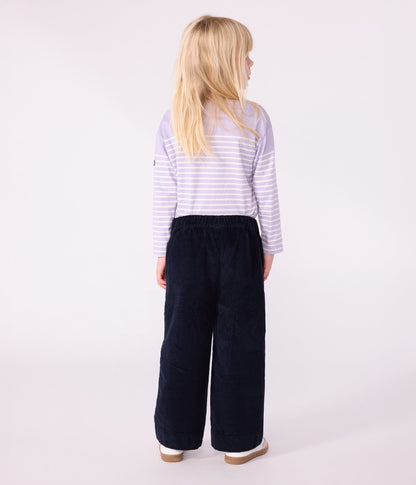 Pantalon enfant en velours uni