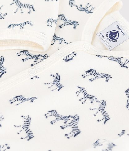 Pyjama bébé en velours imprimé zèbre