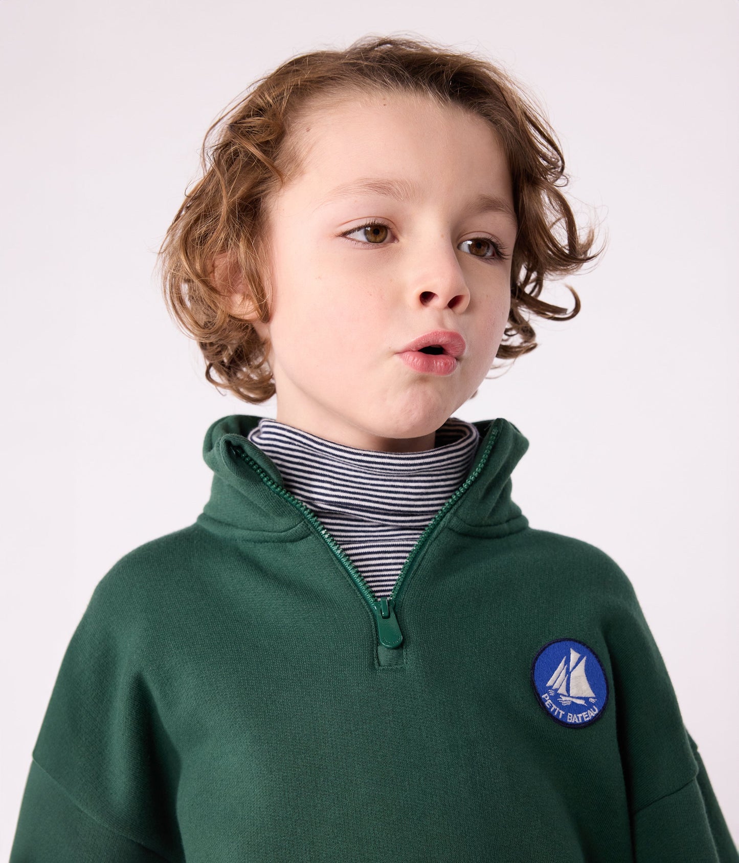 Sweatshirt camionneur enfant en coton uni