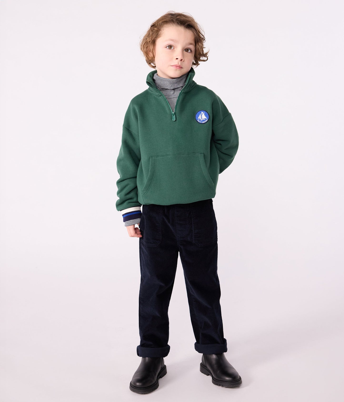 Sweatshirt camionneur enfant en coton uni