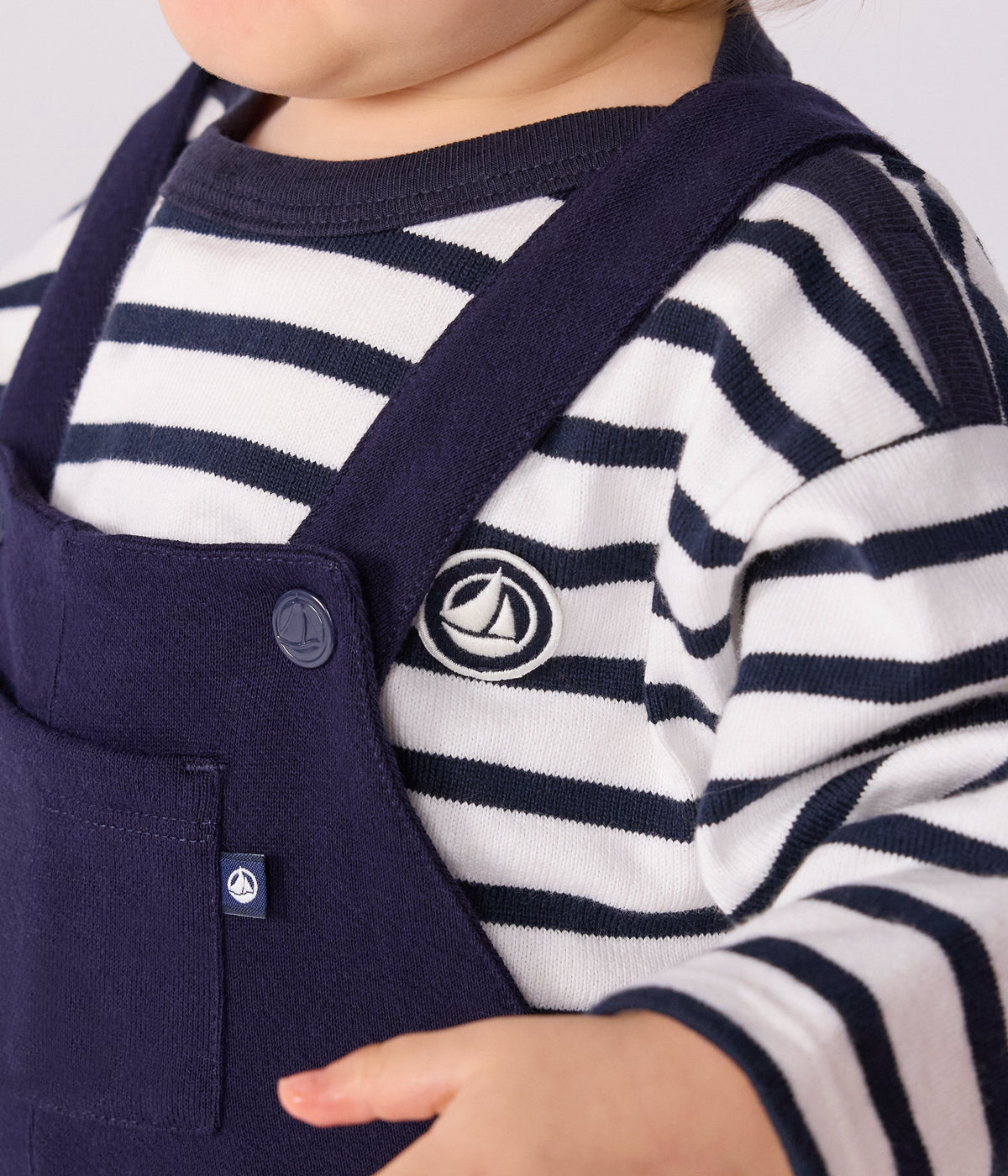 Salopette bébé en coton jambes longues unie – J1