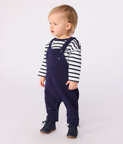 Salopette bébé en coton jambes longues, unie