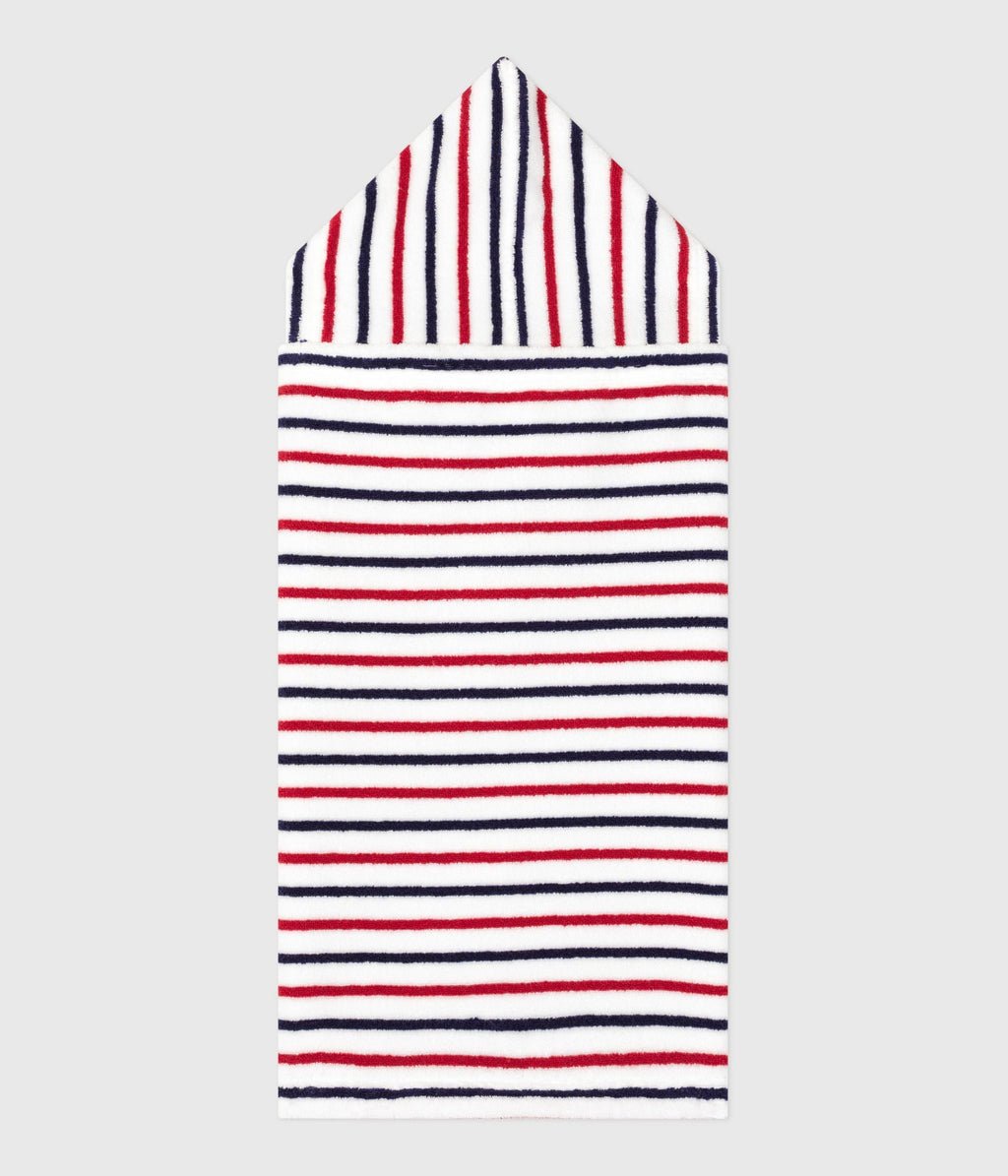 Cape de bain bébé imprimée à rayures en éponge – D1