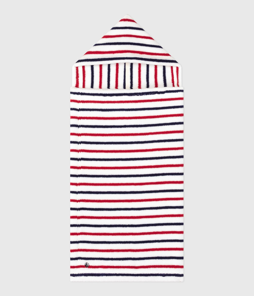Cape de bain bébé imprimée à rayures en éponge – F1