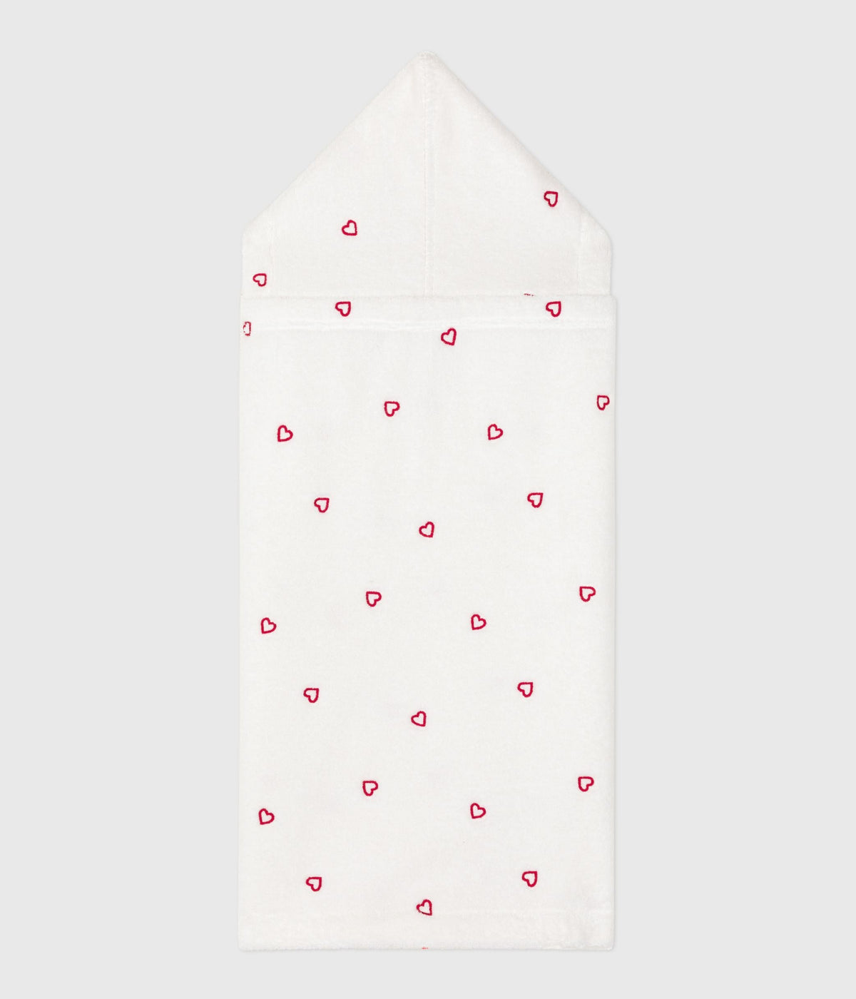 Cape de bain bébé cœurs brodés en éponge – D1