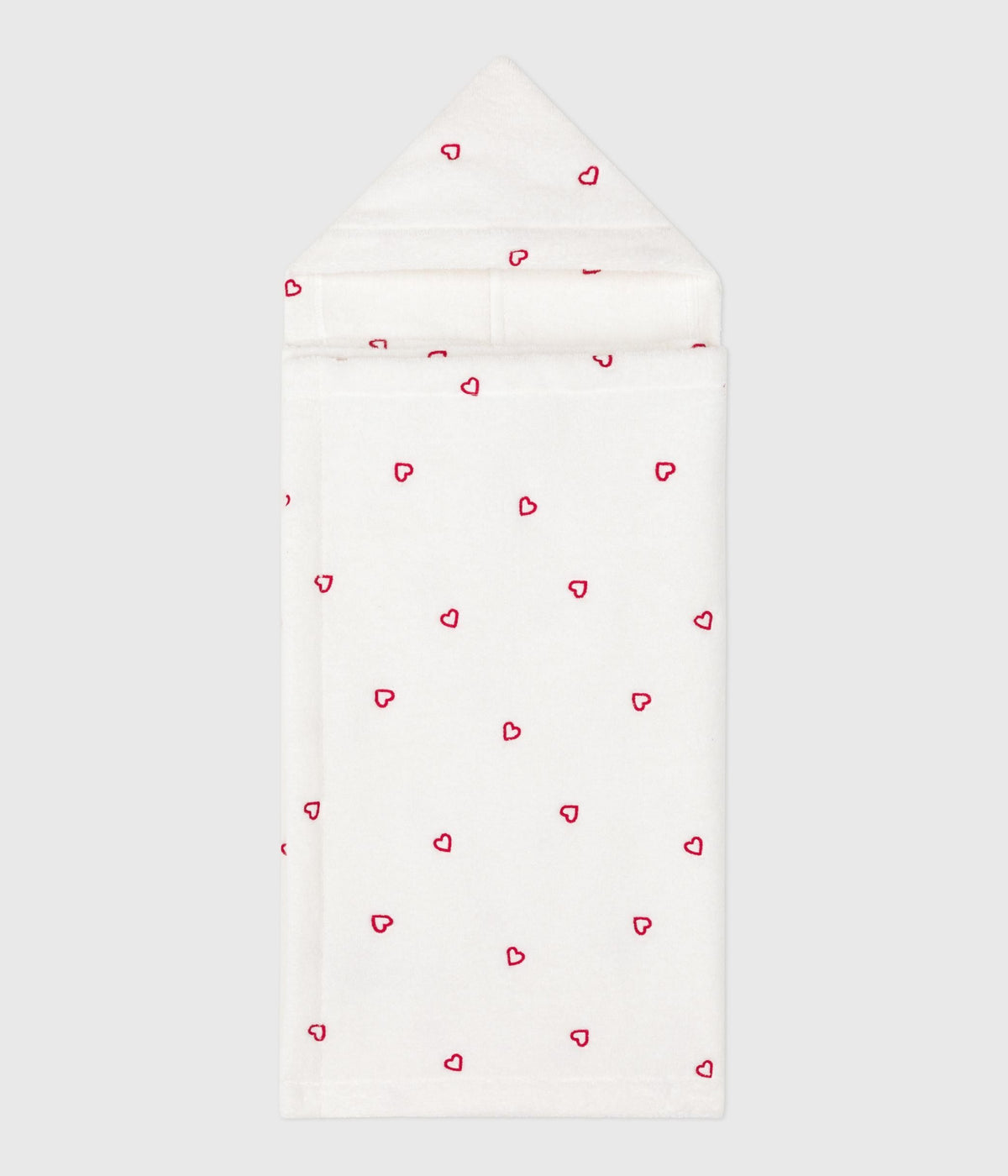Cape de bain bébé cœurs brodés en éponge – F1