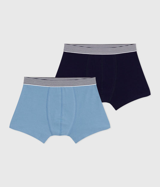Lot de boxers enfant en coton et elasthanne uni