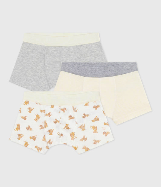 Lot de boxers enfant en coton ceinture recouverte imprimé léopard