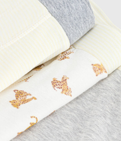 Lot de boxers enfant en coton ceinture recouverte imprimé léopard