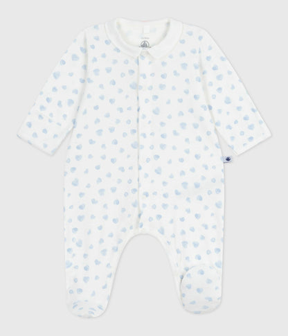 Pyjama bébé en coton à col imprimé coeur