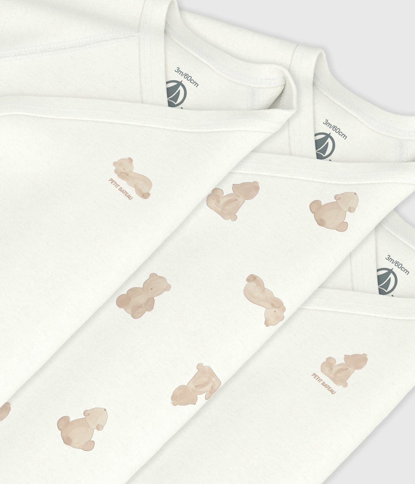 Lot de bodies croisés manches longues en coton imprimé bébé