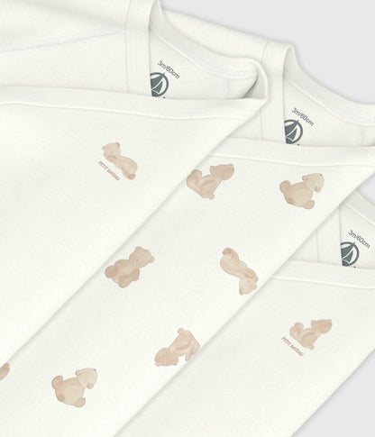 Lot de bodies croisés manches longues en coton imprimé bébé