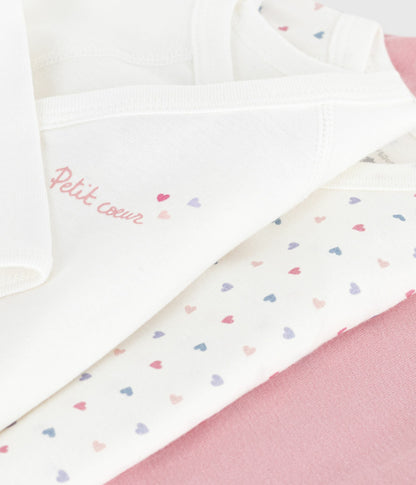 Lot de bodies croisés manches longues en coton imprimé bébé