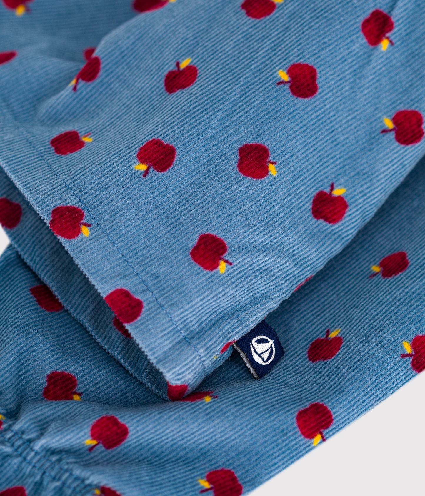 Blouse bébé en velours manches longues imprimé pommes