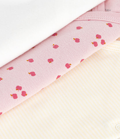 Lot de bodies croisés manches longues en coton imprimé bébé