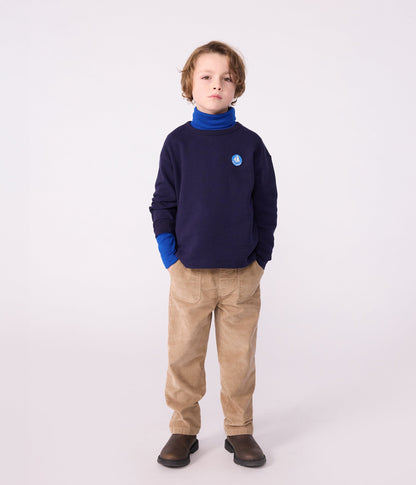 Pantalon droit enfant en velours uni