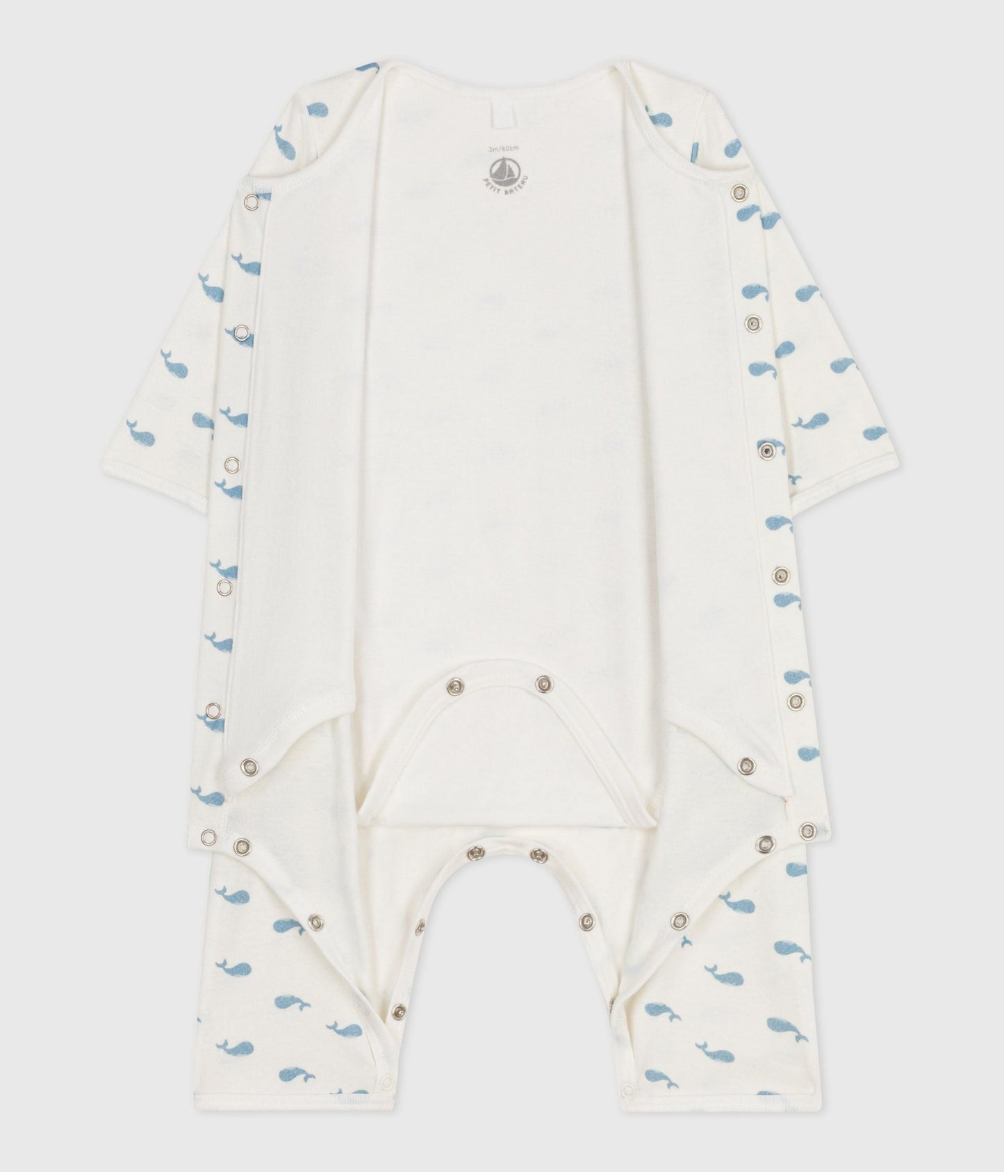 Bodyjama bébé sans pieds en coton imprimé baleines