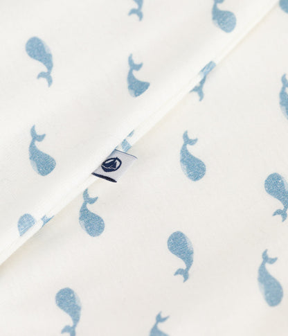 Bodyjama bébé sans pieds en coton imprimé baleines