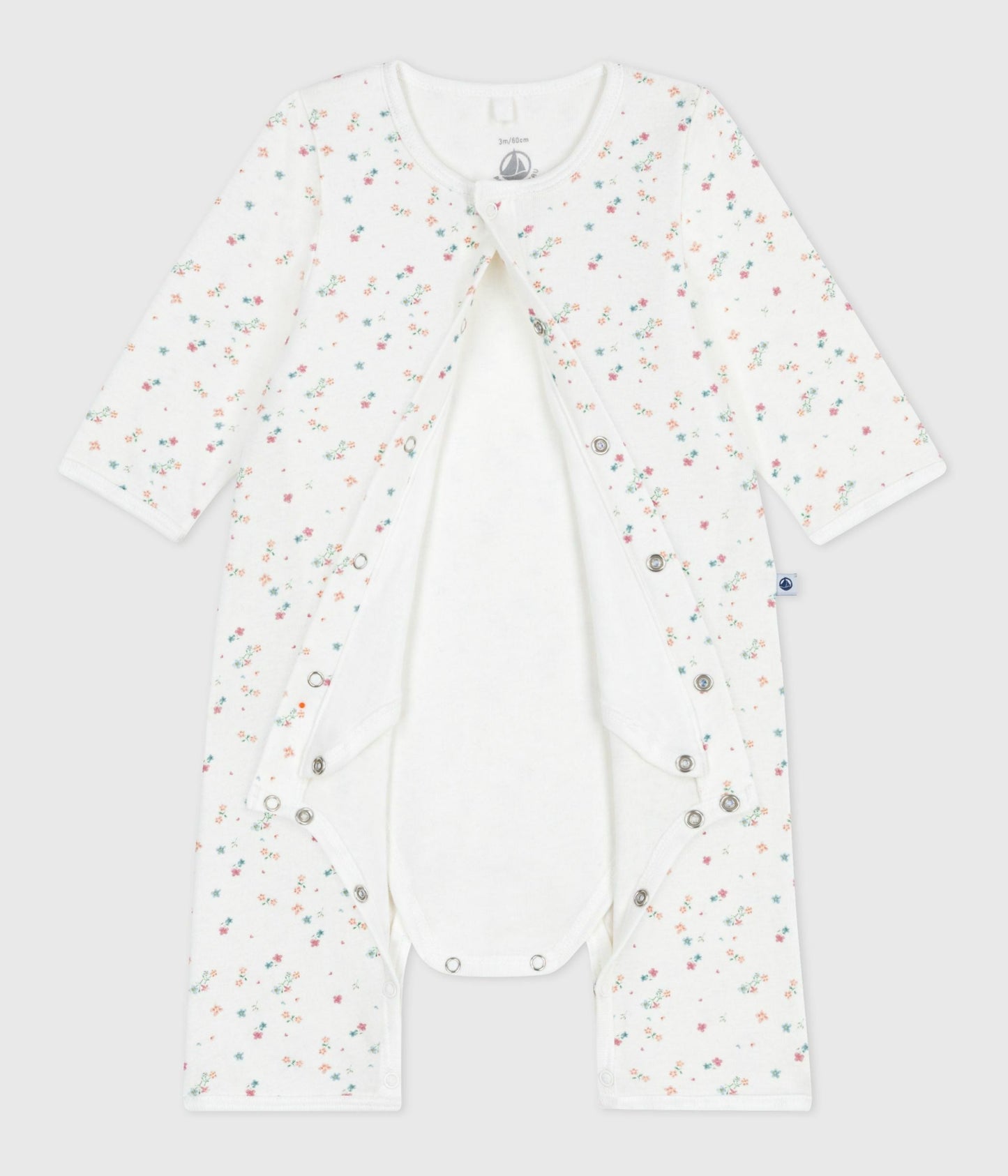 Bodyjama bébé sans pieds en coton imprimé fleuri