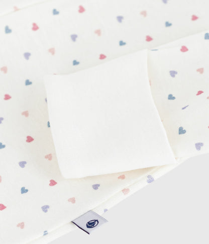 Pyjama bébé en coton à col imprimé cœurs